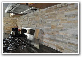 Kitchen stone backsplash