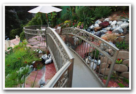 Outdoor sitting area and waterfall Beverly Hills Picture Gallery