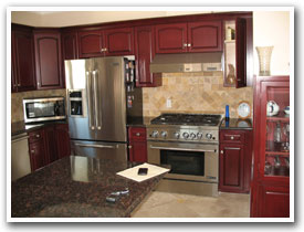 Cherry Cabinets and stainless steel kitchen