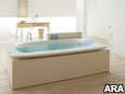 The multi-sensory Fountainhead VibrAcoustic Bath by Kohler integrates water, light, sound and vibration to instinctively soothe and relax. The multi-sensory Fountainhead VibrAcoustic Bath by Kohler integrates water, light, sound and vibration to instinctively soothe and relax.