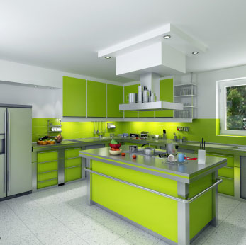 Sage Colored Kitchen