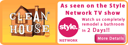 Watch us in a Los Angeles bathroom remodeling project on the "Clean House" TV show!