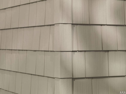 The Heritage Cedar shake product from Variform by Ply Gem demonstrates how advanced polymeric materials with natural-looking shapes and styles are almost indistinguishable from natural siding materials.